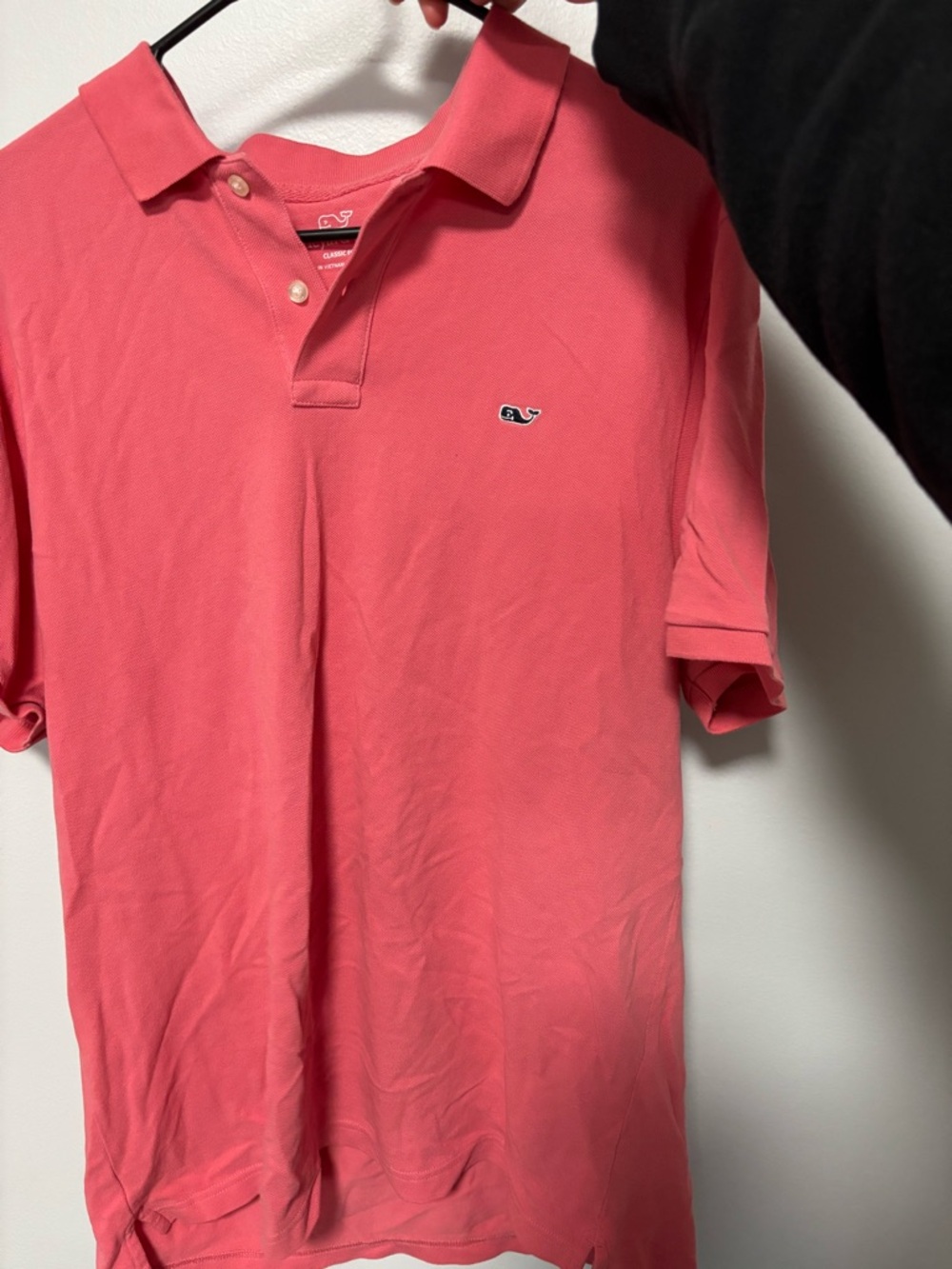 Vineyard Vines Coral Polo with Whale Logo